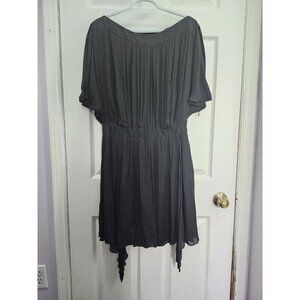 Nina Ricci Black Silk/Linen Sleeveless Knee-Length Pleated Dress FR 40/US 8